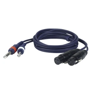 DAP - AUDIOKABEL 1.5m 2 XLR F/2x Jack 6.3mm