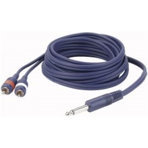 Mono Jack/2 RCA Plugs 1,5mtr Line/Instrumentcable