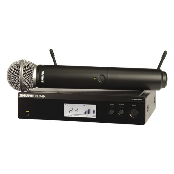 BLX-R Wireless System, includes SM58 Handheld Transmitter and BLX4RE Receiver, frequency band T11 (863-865 MHz)