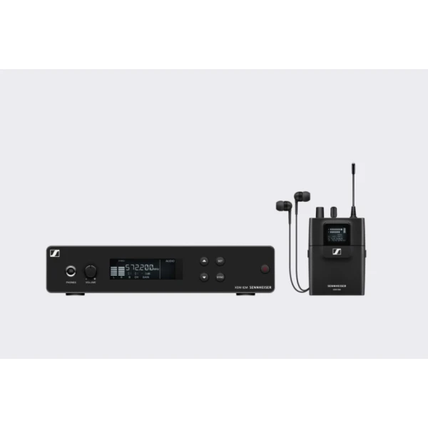 Complete starter set for in-ear monitoring. Includes (1) XSW IEM SR transmitter, (1) XSW IEM EK Receiver, (1) IE 4 In-Ear Headphones, (1) XSW Rack Mount Kit, (1) NT 12-5 CW power supply with power adapters, (2) AA batteries, frequency range: A (476 - 500