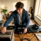 Een beginnende dj stelt zijn muziekcollectie samen