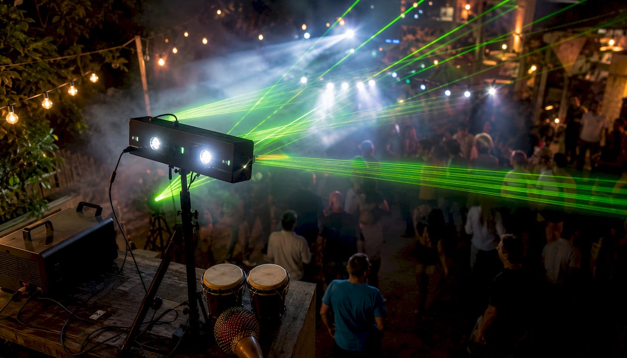 BeamZ feestverlichtingsset met ingebouwde laser- en stroboscoopeffecten