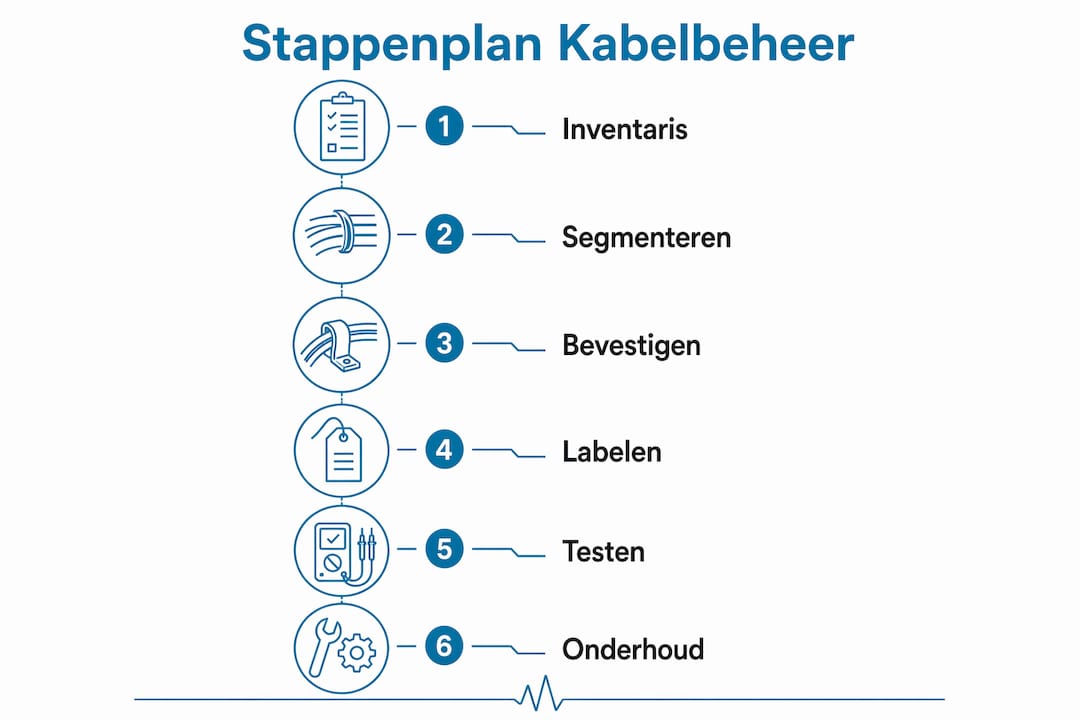 Overzichtelijke infographic: zo organiseer je je kabels stap voor stap
