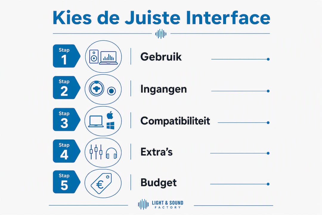 Overzicht: stappenplan voor het kiezen van een USB-audio-interface