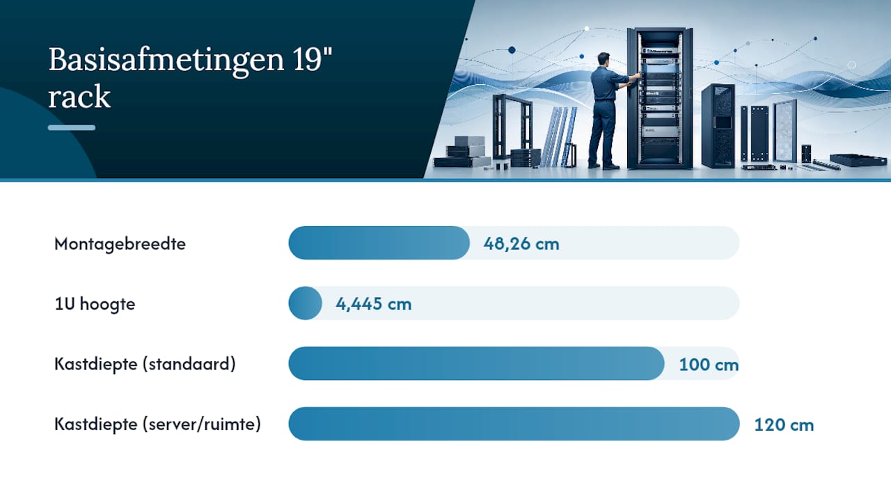 Afmetingen van 19 inch rack units