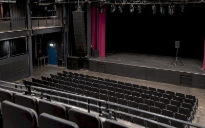 Line-array en puntbron in een concertzaal